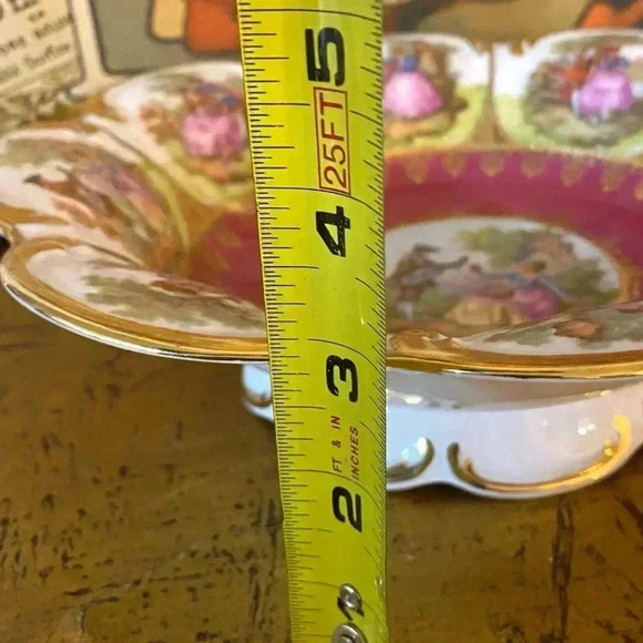 Vintage STW Bavaria 10” Raised Serving Bowl Courting Couples Porcelain Serveware - Picture 12 of 13